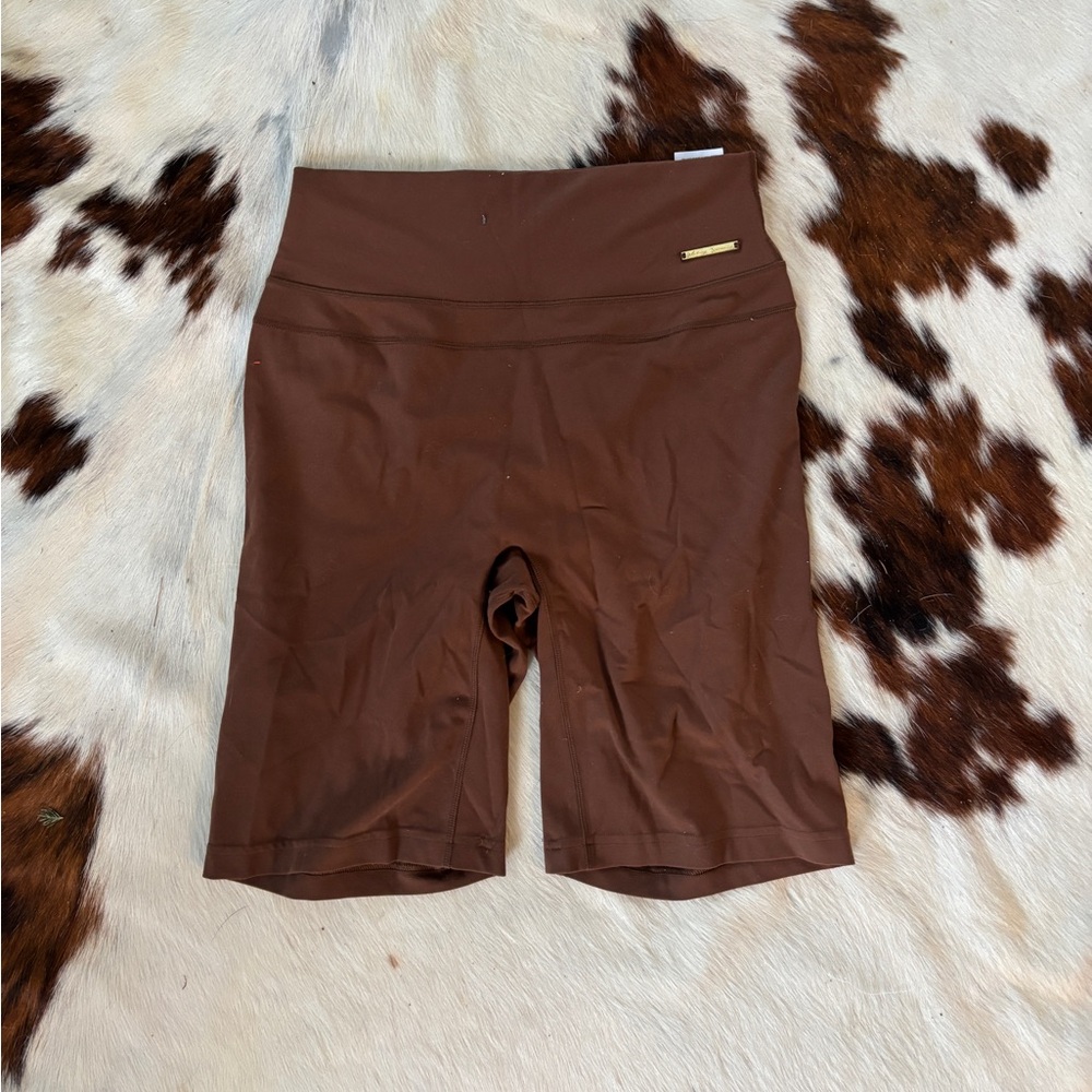 Gymshark Brown High-Waist Bike Shorts